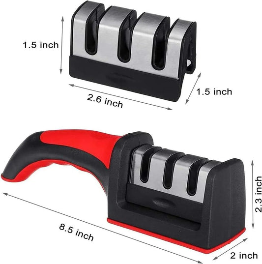 Multicolor Stainless Steel Knife Sharpener - 1 Pc with Versatile Design