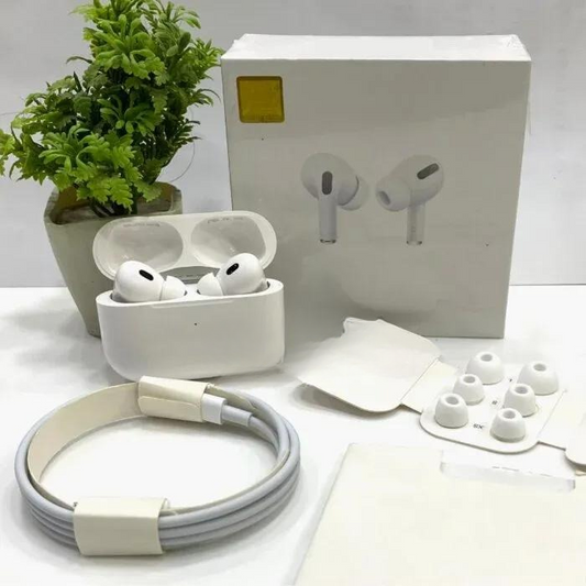 AirPods Pro 2 Wireless Earbuds – White & Black with Active Noise Cancellation & MagSafe Charging Case